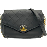 シャネル CHANEL スモールフラップバッグ AS0412 27番台 ブラック ゴールド/シルバー金具 カーフ レディース ショルダーバッグ