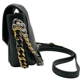 シャネル CHANEL スモールフラップバッグ AS0412 27番台 ブラック ゴールド/シルバー金具 カーフ レディース ショルダーバッグ
