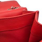シャネル CHANEL ハーフココ スモールフラップバッグ A98666 25番台 レッド シルバー金具 ラムスキン レディース ショルダーバッグ