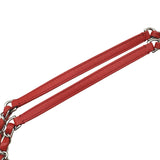 シャネル CHANEL ハーフココ スモールフラップバッグ A98666 25番台 レッド シルバー金具 ラムスキン レディース ショルダーバッグ