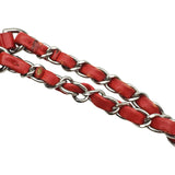 シャネル CHANEL ハーフココ スモールフラップバッグ A98666 25番台 レッド シルバー金具 ラムスキン レディース ショルダーバッグ