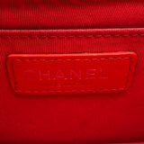シャネル CHANEL ハーフココ スモールフラップバッグ A98666 25番台 レッド シルバー金具 ラムスキン レディース ショルダーバッグ