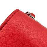 シャネル CHANEL ハーフココ スモールフラップバッグ A98666 25番台 レッド シルバー金具 ラムスキン レディース ショルダーバッグ