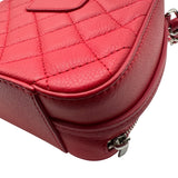 シャネル CHANEL ハーフココ カメラバッグ A98644 24番台 レッド シルバー金具 キャビアスキン レディース ショルダーバッグ