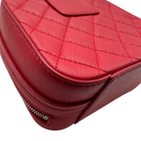 シャネル CHANEL ハーフココ カメラバッグ A98644 24番台 レッド シルバー金具 キャビアスキン レディース ショルダーバッグ