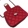 シャネル CHANEL ハーフココ カメラバッグ A98644 24番台 レッド シルバー金具 キャビアスキン レディース ショルダーバッグ