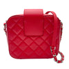 シャネル CHANEL ハーフココ カメラバッグ A98644 24番台 レッド シルバー金具 キャビアスキン レディース ショルダーバッグ
