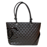 シャネル CHANEL カンボンライントート ラージ A25169 ブラウン ラム レディース トートバッグ