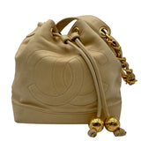 シャネル CHANEL ココマーク バケットバッグ 3番台 ベージュ ゴールド金具 ラムスキン レディース ショルダーバッグ