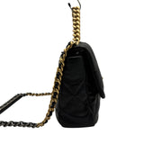 シャネル CHANEL CHANEL19 ラージバッグ AS1161 ブラック ゴールド/シルバー金具 シャイニーラムスキン レディース ショルダーバッグ