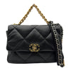 シャネル CHANEL CHANEL19 ラージバッグ AS1161 ブラック ゴールド/シルバー金具 シャイニーラムスキン レディース ショルダーバッグ