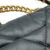 シャネル CHANEL CHANEL19バッグ AS1160 ブラック シルバー/ゴールド金具 シャイニーラムスキン レディース ショルダーバッグ