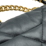 シャネル CHANEL CHANEL19バッグ AS1160 ブラック シルバー/ゴールド金具 シャイニーラムスキン レディース ショルダーバッグ