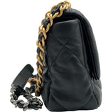 シャネル CHANEL CHANEL19バッグ AS1160 ブラック シルバー/ゴールド金具 シャイニーラムスキン レディース ショルダーバッグ