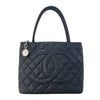 シャネル CHANEL 復刻トート A01804 9番台 ブラック シルバー金具 キャビアスキン レディース トートバッグ