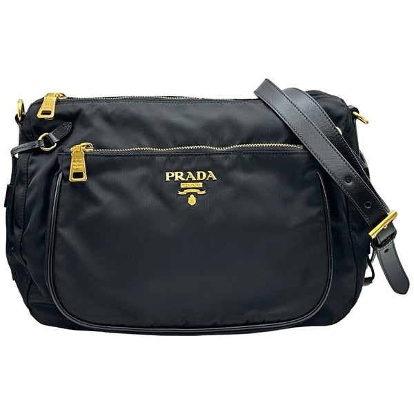 プラダ PRADA ナイロン ショルダーバッグ BT0689 ブラック ゴールド