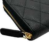 シャネル CHANEL クラシック ロングジップウォレット AP0242 31番台 ブラック ゴールド金具 キャビアスキン レディース 長財布
