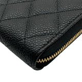シャネル CHANEL クラシック ロングジップウォレット AP0242 31番台 ブラック ゴールド金具 キャビアスキン レディース 長財布