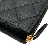 シャネル CHANEL クラシック ロングジップウォレット AP0242 31番台 ブラック ゴールド金具 キャビアスキン レディース 長財布