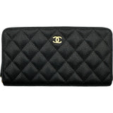 シャネル CHANEL クラシック ロングジップウォレット AP0242 31番台 ブラック ゴールド金具 キャビアスキン レディース 長財布