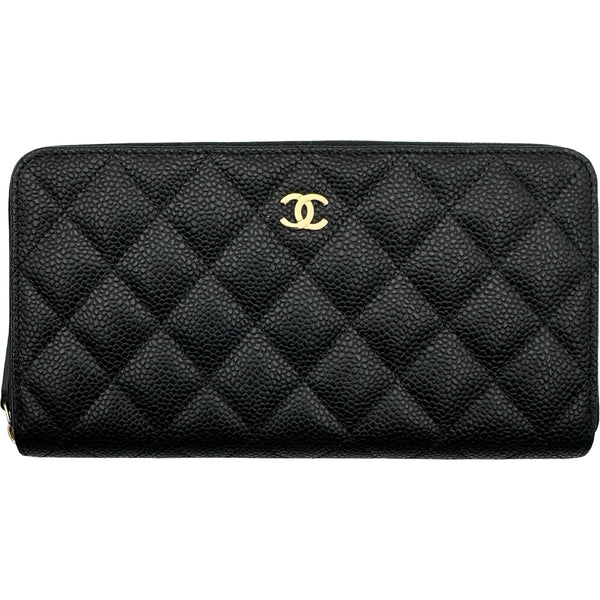国内正規品　シャネル財布　キャビアスキン　ロングジップウォレット　レッドゴールド シャネル CHANEL クラシック ロングジップウォレット AP0242 31番台