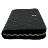 シャネル CHANEL クラシック ロングジップウォレット AP0242 31番台 ブラック ゴールド金具 キャビアスキン レディース 長財布