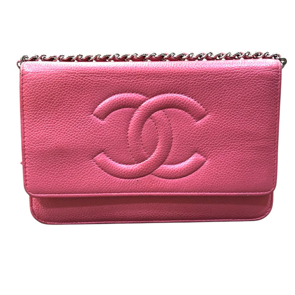シャネル CHANEL ココマーク チェーンウォレット A48654 ピンク