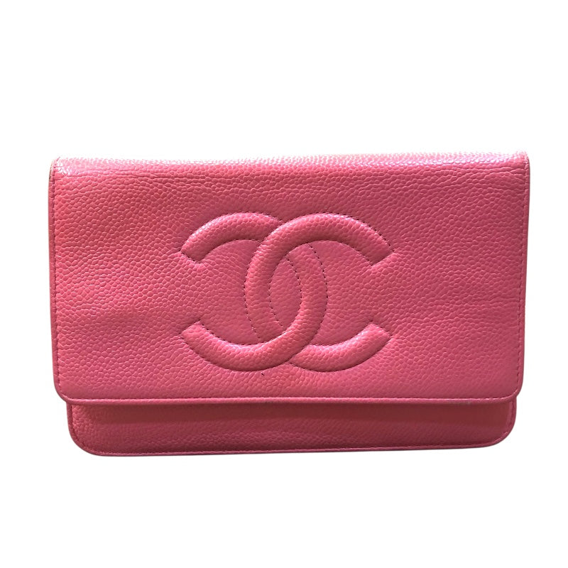 シャネル CHANEL ココマーク チェーンウォレット A48654 ピンク
