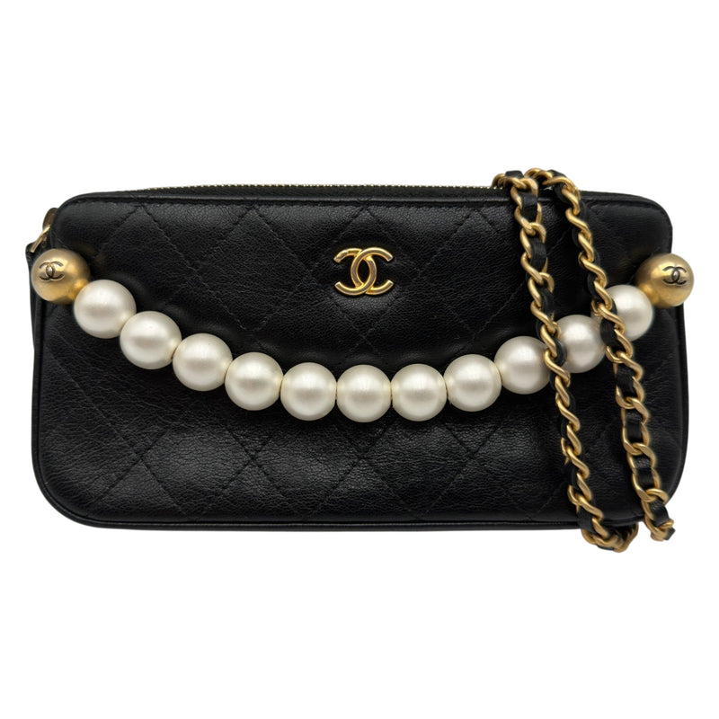 CHANELマトラッセ チェーンウォレット キャビアスキン ブラックゴールド金具 シャネル CHANEL マトラッセ チェーンウォレット 29番台 ブラック