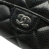 シャネル CHANEL クラシック ミディアムフラップウォレット AP0232 ブラック シルバー金具 キャビアスキン レディース 三つ折り財布
