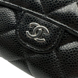 シャネル CHANEL クラシック ミディアムフラップウォレット AP0232 ブラック シルバー金具 キャビアスキン レディース 三つ折り財布