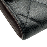 シャネル CHANEL クラシック ミディアムフラップウォレット AP0232 ブラック シルバー金具 キャビアスキン レディース 三つ折り財布