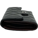 シャネル CHANEL クラシック ミディアムフラップウォレット AP0232 ブラック シルバー金具 キャビアスキン レディース 三つ折り財布