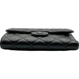 シャネル CHANEL クラシック ミディアムフラップウォレット AP0232 ブラック シルバー金具 キャビアスキン レディース 三つ折り財布