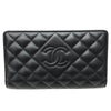 シャネル CHANEL マトラッセ ロングフラップ ウォレット ブラック ラム レディース 長財布