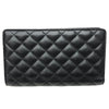シャネル CHANEL マトラッセ ロングフラップ ウォレット ブラック ラム レディース 長財布