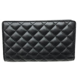 シャネル CHANEL マトラッセ ロングフラップ ウォレット ブラック ラム レディース 長財布