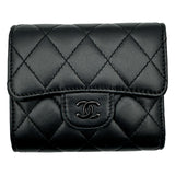 シャネル CHANEL クラシック スモールフラップウォレット AP0229 ブラック ブラック金具 ラムスキン レディース 三つ折り財布