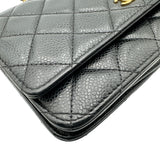シャネル CHANEL マトラッセチェーンウォレット AP0250 29番台 ブラック キャビアスキン レディース ショルダーバッグ
