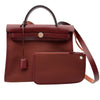 エルメス HERMES エールバックジップPM D刻 ボルドー シルバー金具 トワル・ハンター レディース ショルダーバッグ