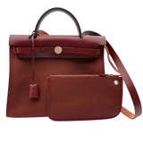 エルメス HERMES エールバックジップPM D刻 ボルドー シルバー金具 トワル・ハンター レディース ショルダーバッグ