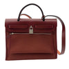 エルメス HERMES エールバックジップPM D刻 ボルドー シルバー金具 トワル・ハンター レディース ショルダーバッグ