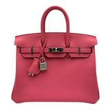 エルメス HERMES バーキン25 W刻 ローズアザレ シルバー金具 スイフト レディース ハンドバッグ