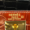 エルメス HERMES ケリー28 外縫い トリコロール 〇X刻 ミール/グリシマン/ブラック ゴールド金具 アリゲーター レディース ショルダーバッグ