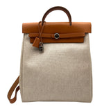 エルメス HERMES エールバッグアドPM □B刻 ベージュ/ゴールド トワル/レザー レディース リュック・デイパック