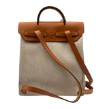エルメス HERMES エールバッグアドPM □B刻 ベージュ/ゴールド トワル/レザー レディース リュック・デイパック