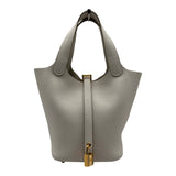 エルメス HERMES ピコタンロックPM W刻 ホワイト ゴールド金具 トリヨン レディース ハンドバッグ