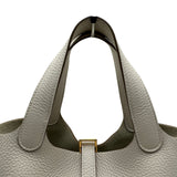 エルメス HERMES ピコタンロックPM W刻 ホワイト ゴールド金具 トリヨン レディース ハンドバッグ