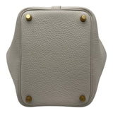エルメス HERMES ピコタンロックPM W刻 ホワイト ゴールド金具 トリヨン レディース ハンドバッグ