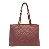 シャネル CHANEL GSTチェーントートバッグ A50995 9番台 ピンク ゴールド金具 キャビアスキン レディース トートバッグ